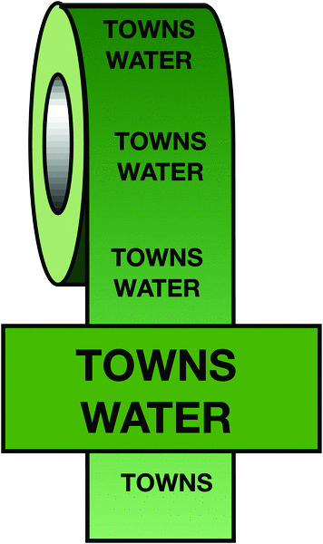 PIT31 - 50mmx33m Towns Water BS Pipeline Marking & Identification Tape