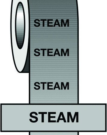 PIT34 - 150mmx33m Steam BS Pipeline Marking & Identification Tape