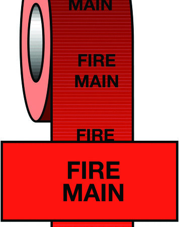 PIT35 - 50mmx33m Fire Main BS Pipeline Marking & Identification Tape