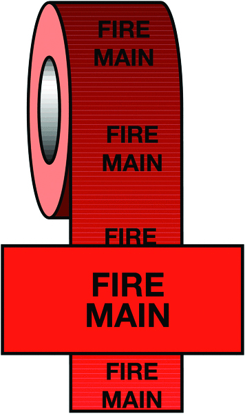 PIT35 - 50mmx33m Fire Main BS Pipeline Marking & Identification Tape