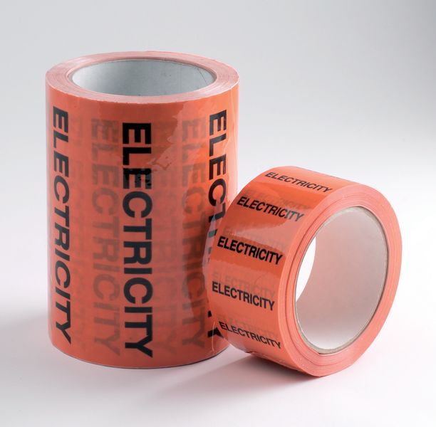 PIT49 - 50mmx33m Electricity BS Pipeline Marking & Identification Tape - Image 1