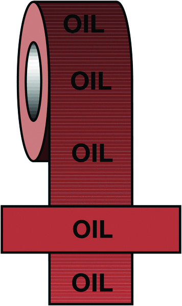 PIT53 - 50mmx33m Oil BS Pipeline Marking & Identification Tape