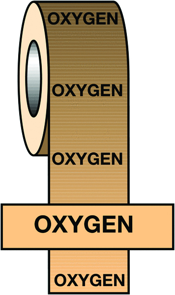PIT55 - 50mmx33m Oxygen BS Pipeline Marking & Identification Tape