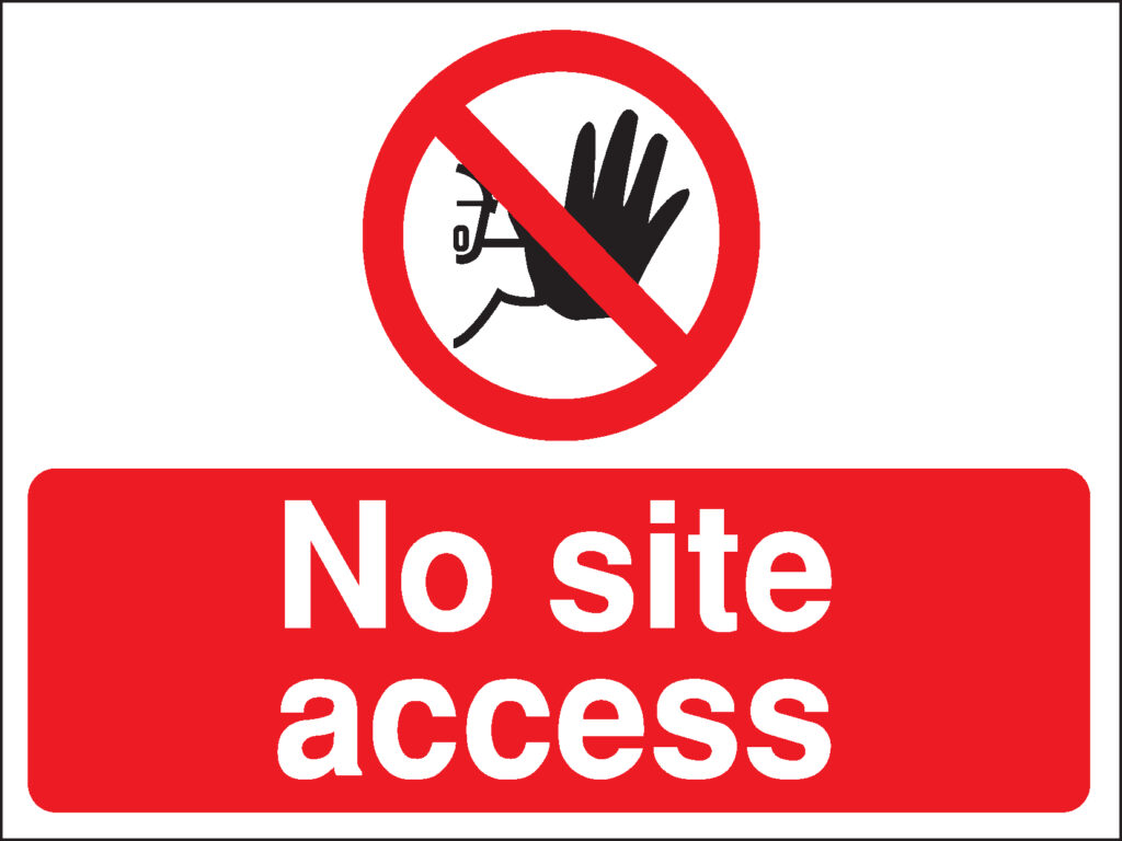 PR084AMRP - 450x600mm No site access Construction Sign - Rigid