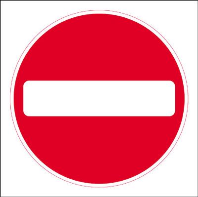 R06/T - 450x450mm No entry traffic sign