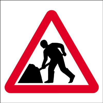 R18/T - 450x450mm Men at work traffic sign