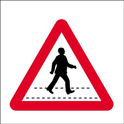 R20/T - 450x450mm Pedestrian crossing traffic sign