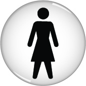 RDS1 - 60mm Ladies symbol - domed acrylic sign
