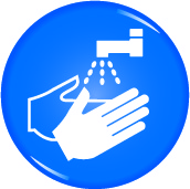 RDS10 - 60mm Wash your hands symbol - domed acrylic sign