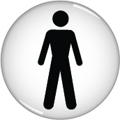 RDS2 - 60mm Man symbol - domed acrylic sign