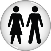 RDS3 - 60mm Unisex symbol - domed acrylic sign