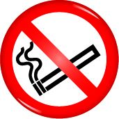 RDS6 - 60mm No smoking symbol - domed acrylic sign