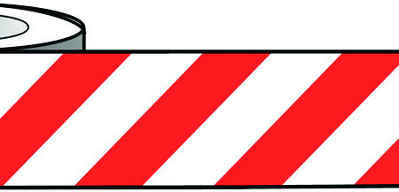 RT100 - Reflective Self Adhesive Tape - 100mm x 25m Red & White