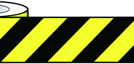RTY100 - Reflective Self Adhesive Tape - 100mm x 25m Black & Yellow