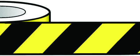 RTY50 - Reflective Self Adhesive Tape - 50mm x 25m Black & Yellow