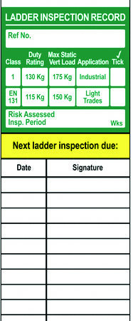 SCF10A - Scafftag Laddertag Inserts Pack of 10