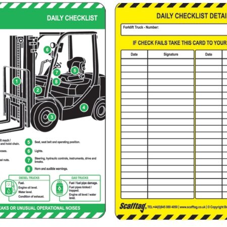 SCF17A - Scafftag Forkliftag Status Inserts Pack of 10