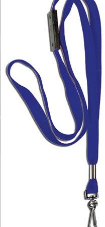 SEC543BL - Plain 'Breakaway' Badge Lanyards - Blue (10)