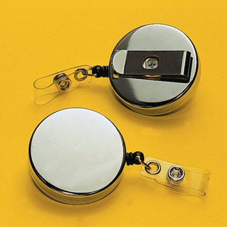 SEC634 - Retractable Badge/Key Reel - Chrome Heavy-Duty Reel