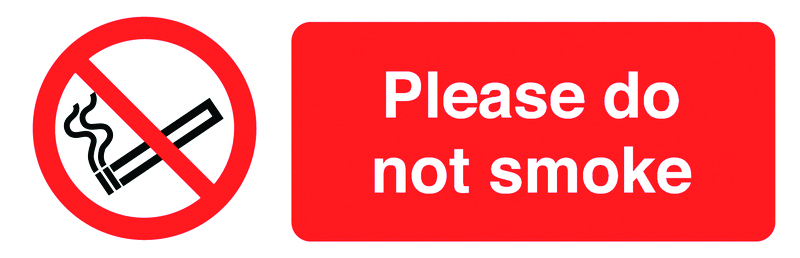 SLK14 - 50x150mm Please Do Not Smoke - Pk of 6