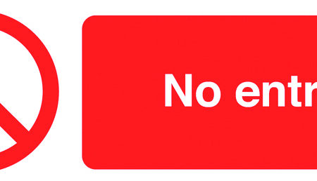 SLK21 - 50x150mm No Entry - Pk of 6