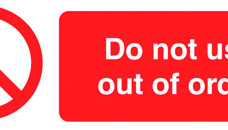 SLK24 - 50x150mm Do Not Use Out of Order - Pk of 6