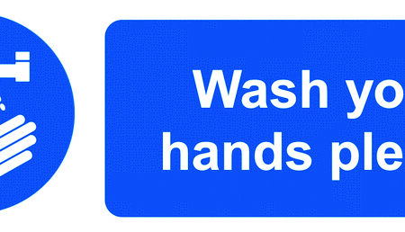 SLK30 - 50x150mm Wash Your Hands Please - Pk of 6