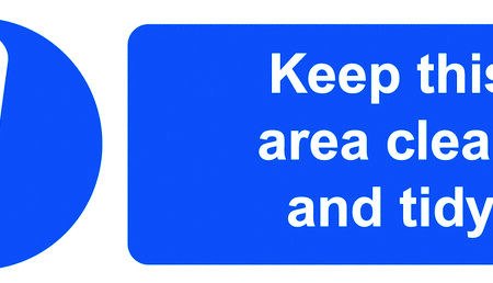 SLK34 - 50x150mm Keep This Area Clean and Tidy - Pk of 6