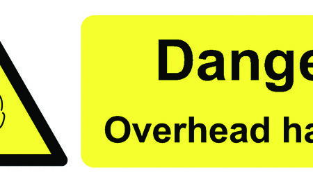 SLK4 - 50x150mm Danger Overhead Hazard - Pk of 6