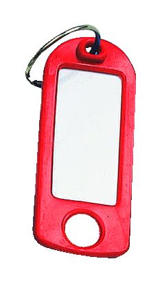 SL-A2-RED - Key Tags with Hanging Hole Pk of 25 - Red
