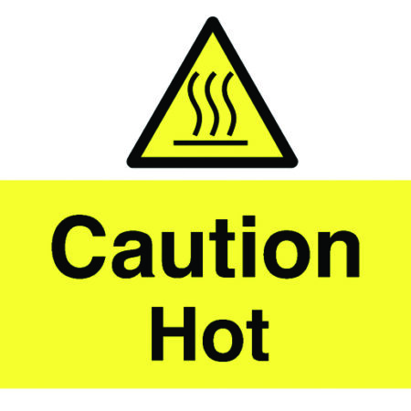 SML5A - 58x90mm Caution Hot - Pk of 6