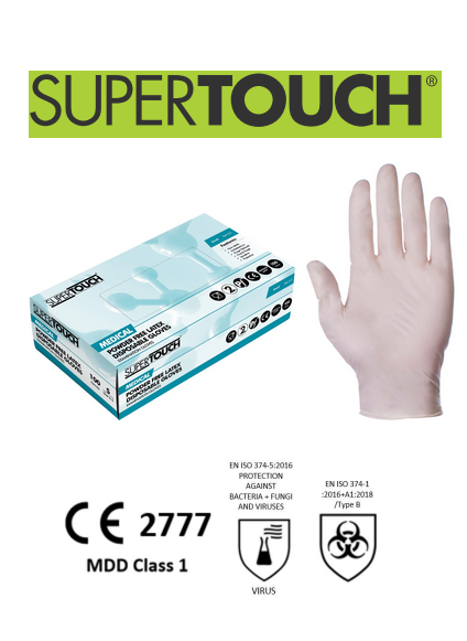 10201 - Powderfree Latex Disposable Gloves Box of 100