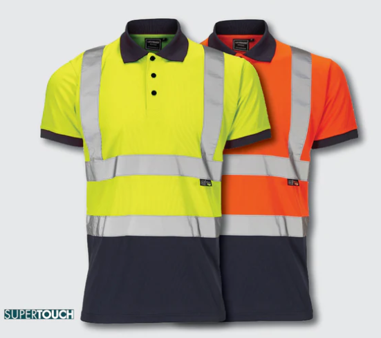 30S Hi-Vis 2 Tone Orange or Yellow Two Tone Polo