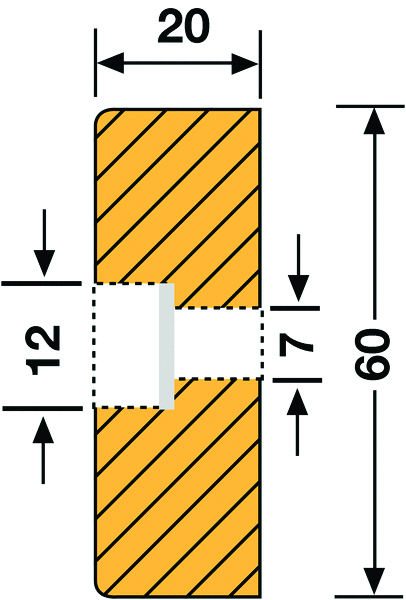 TRAF179 - Foam Surface Protection - Rectangle - 1m length (3 pre-drilled holes)