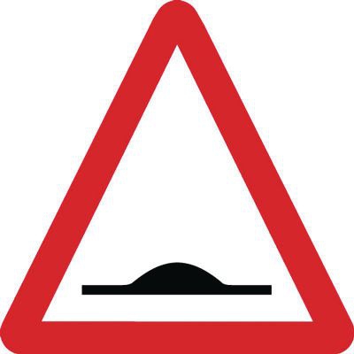 TRF0078LP - 600mm Speed Bump Class 1 Reflective Traffic Sign (Post)