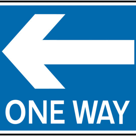 TRF0138EP - 450 x 600mm One Way Left Class 1 Reflective Traffic Sign (Post)