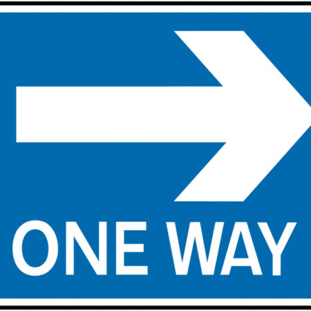 TRF0142EP - 450 x 600mm One Way Right Class 1 Reflective Traffic Sign (Post)