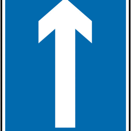 TRF0154HP - 600 x 450mm One way Class 1 Reflective Traffic Sign (Post)