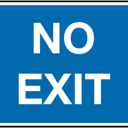 TRF0162EP - 450 x 600mm No Exit Class 1 Reflective Traffic Sign (Post)