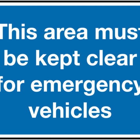 TRF0170EP - 450 x 600mm This area must be kept clear for emergency vehicles Class 1 Reflective Traffic Sign (Post)