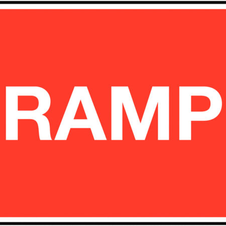 TRF0186EP - 450 x 600mm Ramp Class 1 Reflective Traffic Sign (Post)
