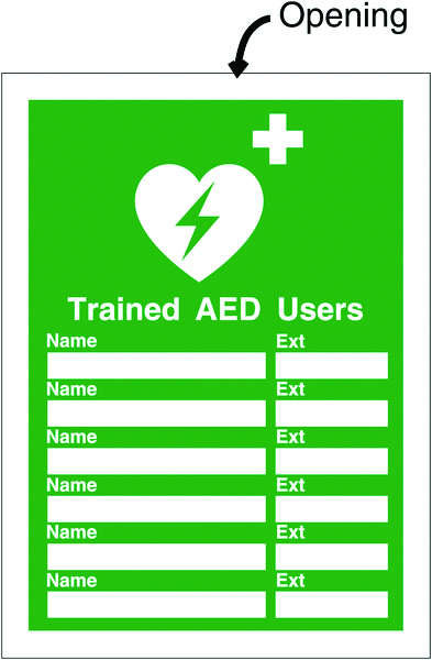 UPDATESIGN41 - 327x240mm AED Insert Sign