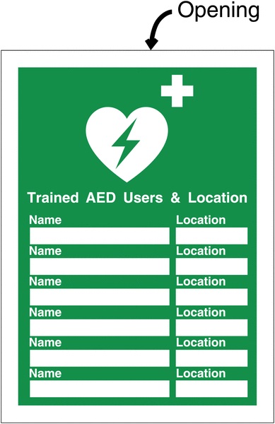 UPDATESIGN42 - 327x240mm Trained AED Insert Sign