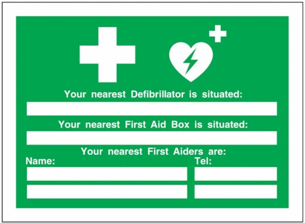 UPDATESIGN43 - 240x327mm Your Nearest Defibrillator Is Situated