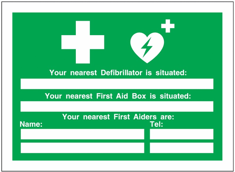 UPDATESIGN43 - 240x327mm Your Nearest Defibrillator Is Situated
