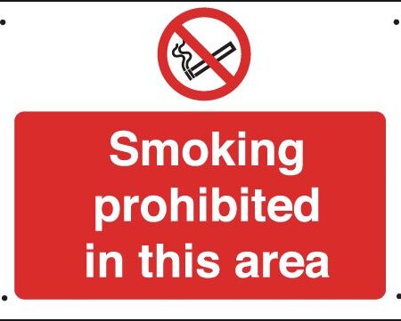 VA12A/A - 300x400mm Smoking prohibited in this area Vandal resistant sign