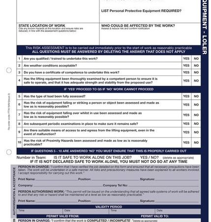 WP09 - Lifting Equipment Operations - Permits to Work