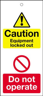 WT2BB - 110x50mm Caution equipment locked out Do not operate Maintenance Safety Tag