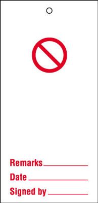 WT39A - 110x50mm Prohibition blank Maintenance Safety Tag