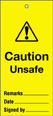 WT41A - 110x50mm Caution unsafe Maintenance Safety Tag